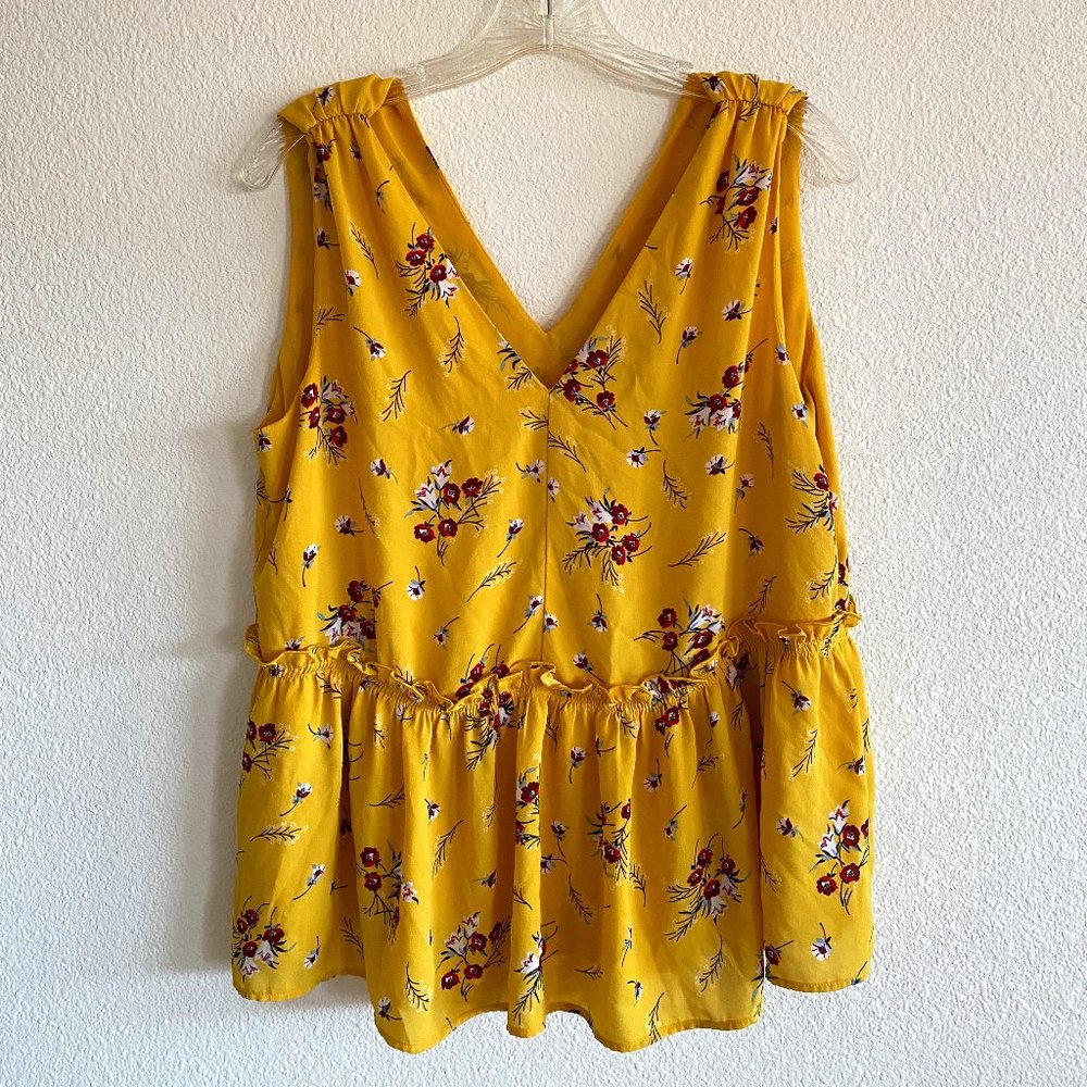 loft floral v neck tank blouse (size M)